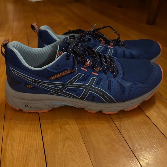 Asics Shoes - ASICS Gel Venture 7 Trail Running Shoes Blue Pink Womens Size 10